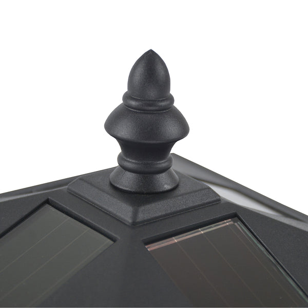 Solar-Gartenlaterne LED 15x15x120cm Schwarz