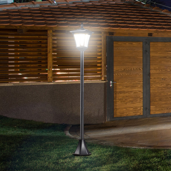 Solar-Gartenlaterne LED 18x18x160cm Schwarz