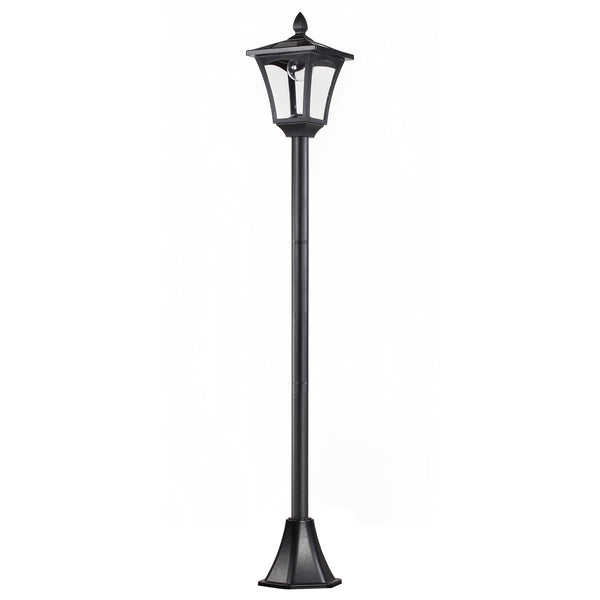 Solar-Gartenlaterne LED 18x18x160cm Schwarz