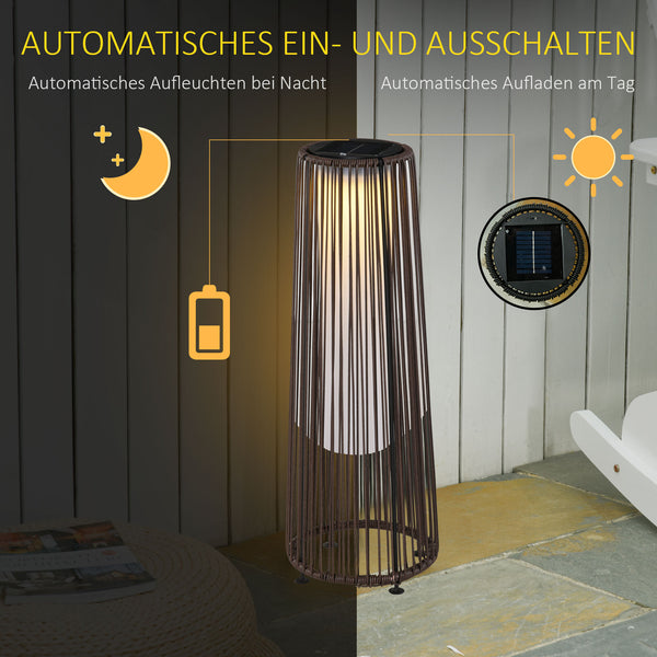 Solarbetriebene Gartenleuchte mit Automatikmodus Rattanoptik