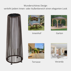 Solarbetriebene Gartenleuchte mit Automatikmodus Rattanoptik