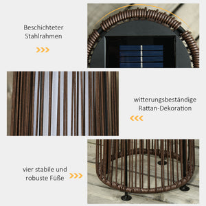 Solarbetriebene Gartenleuchte mit Automatikmodus Rattanoptik