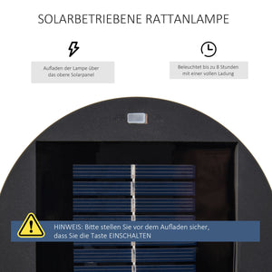 Solarbetriebene Gartenleuchte mit Automatikmodus Rattanoptik