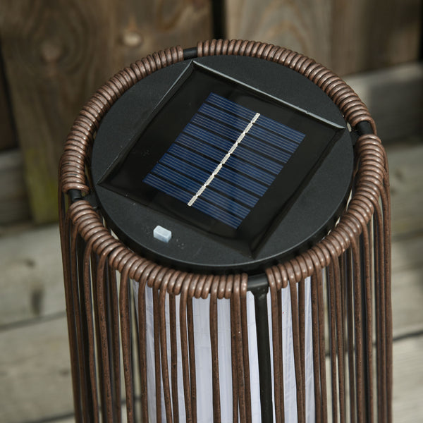 Solarbetriebene Gartenleuchte mit Automatikmodus Rattanoptik