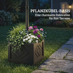 Solar Gartenleuchte Stehleuchte mit Blumentopf für aussen