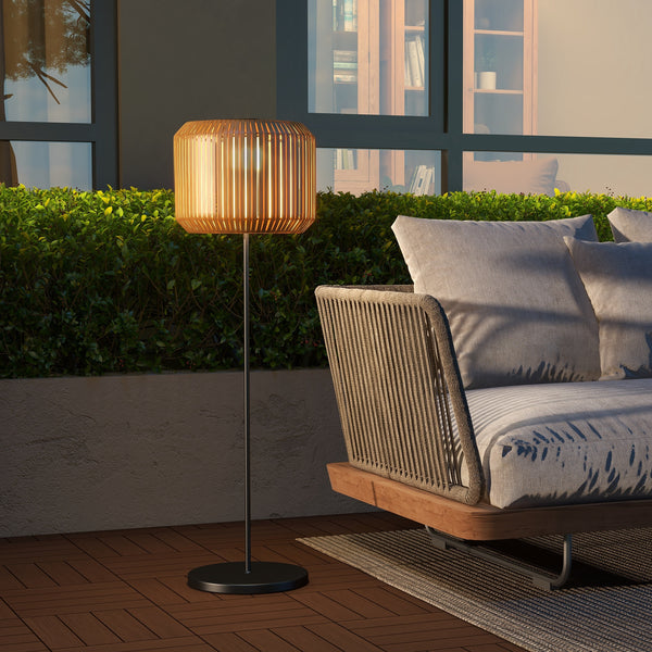 Solar Gartenleuchte LED wetterfest mit Dämmerungssensor Rattan Optik