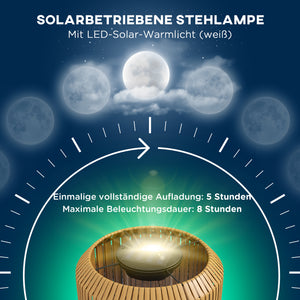 Solar Gartenleuchte LED wetterfest mit Dämmerungssensor Rattan Optik