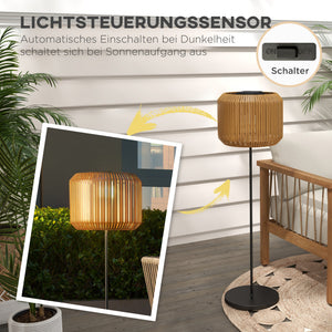 Solar Gartenleuchte LED wetterfest mit Dämmerungssensor Rattan Optik