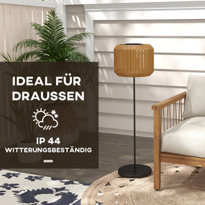 Solar Gartenleuchte LED wetterfest mit Dämmerungssensor Rattan Optik