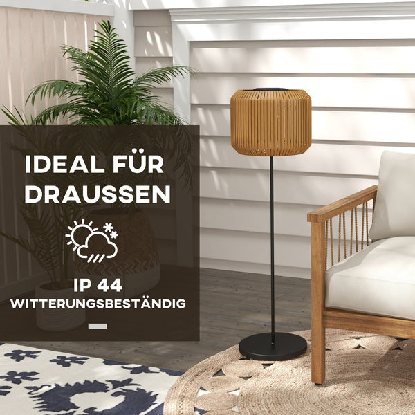 Solar Gartenleuchte LED wetterfest mit Dämmerungssensor Rattan Optik