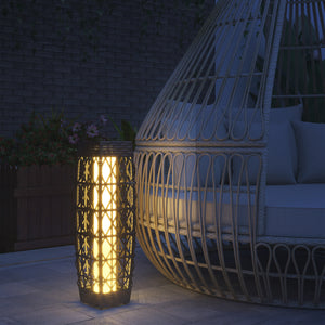 Solar Gartenleuchte LED wetterfest für aussen Rattan Optik