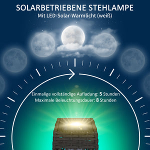 Solar Gartenleuchte LED wetterfest für aussen Rattan Optik