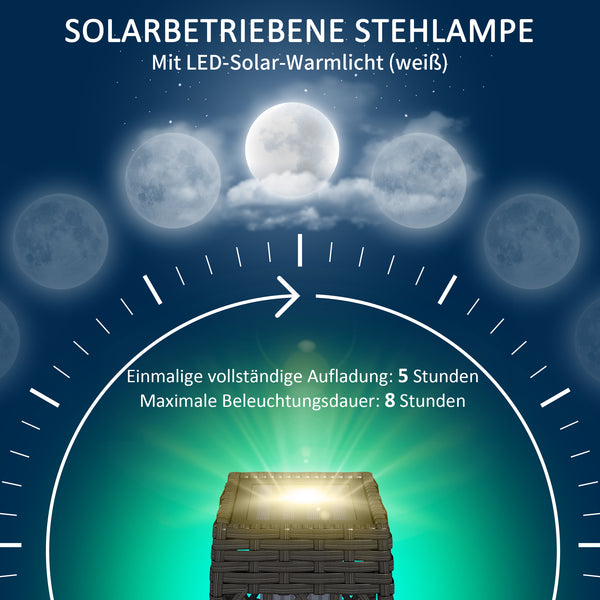 Solar Gartenleuchte LED wetterfest für aussen Rattan Optik