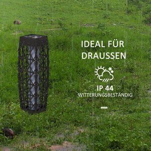Solar Gartenleuchte LED wetterfest für aussen Rattan Optik