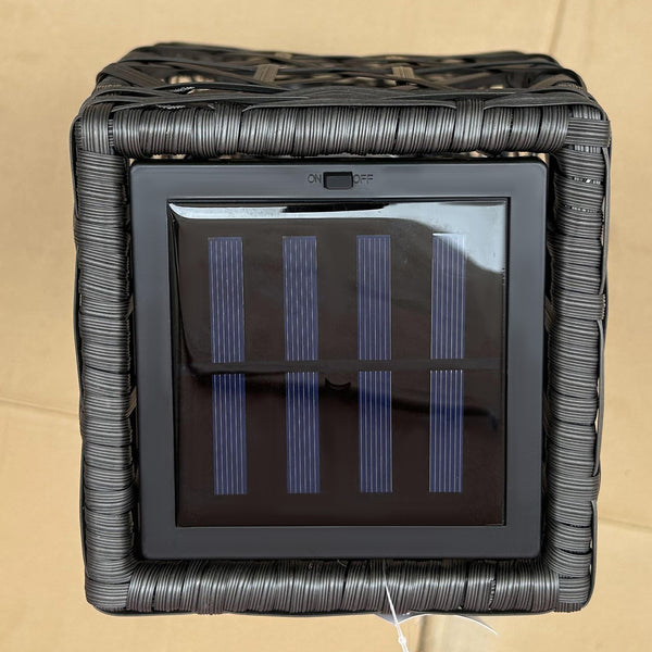 Solar Gartenleuchte LED wetterfest für aussen Rattan Optik