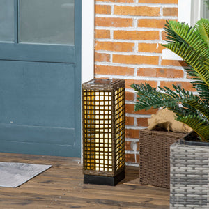 Solarbetriebene Gartenleuchte mit Dämmerungssensor Rattanoptik