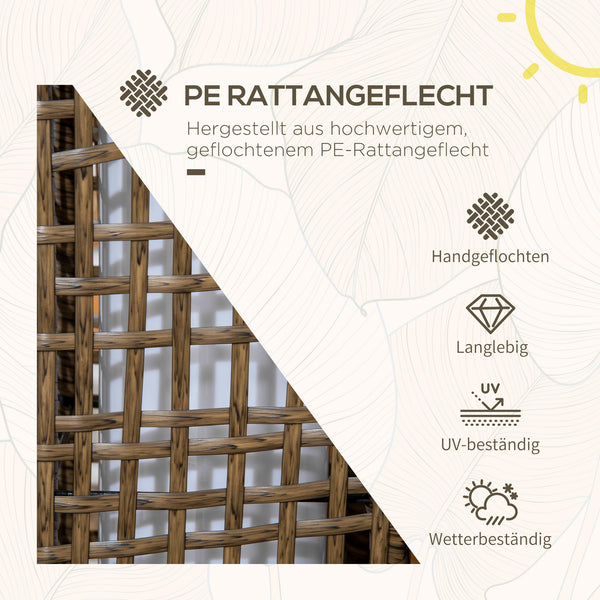 Solarbetriebene Gartenleuchte mit Dämmerungssensor Rattanoptik
