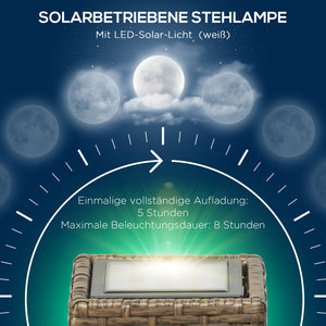 Solarbetriebene Gartenleuchte mit Dämmerungssensor Rattanoptik