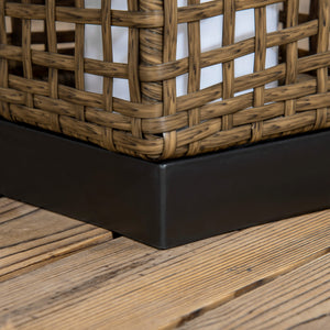 Solarbetriebene Gartenleuchte mit Dämmerungssensor Rattanoptik