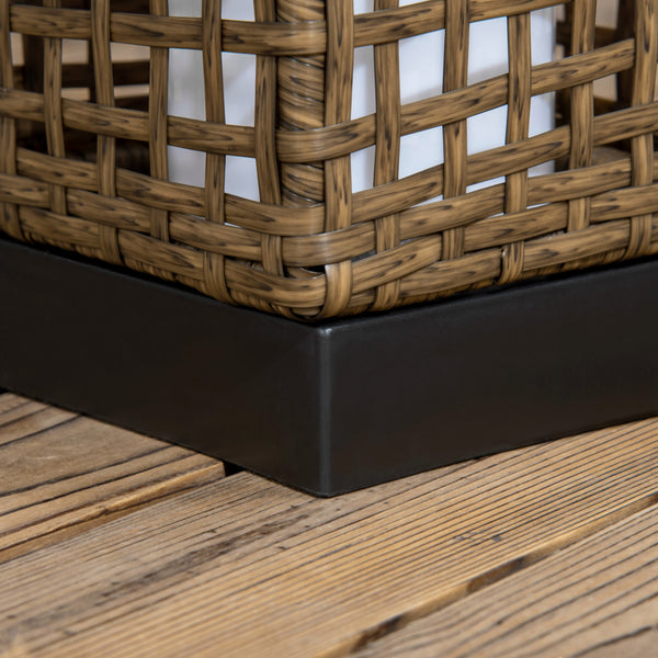 Solarbetriebene Gartenleuchte mit Dämmerungssensor Rattanoptik