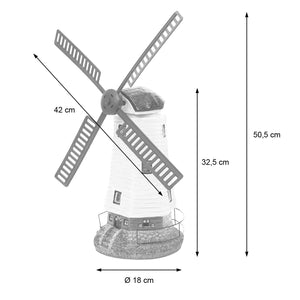 Solar LED Windmühle Gartendeko Figur für Innen & Aussen