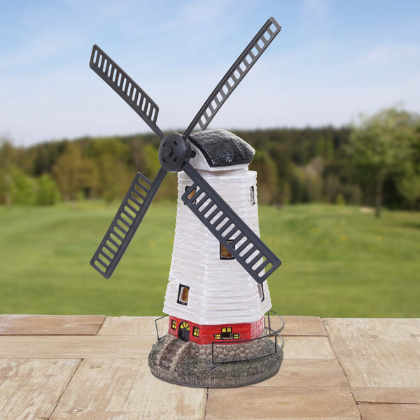 Solar LED Windmühle Gartendeko Figur für Innen & Aussen