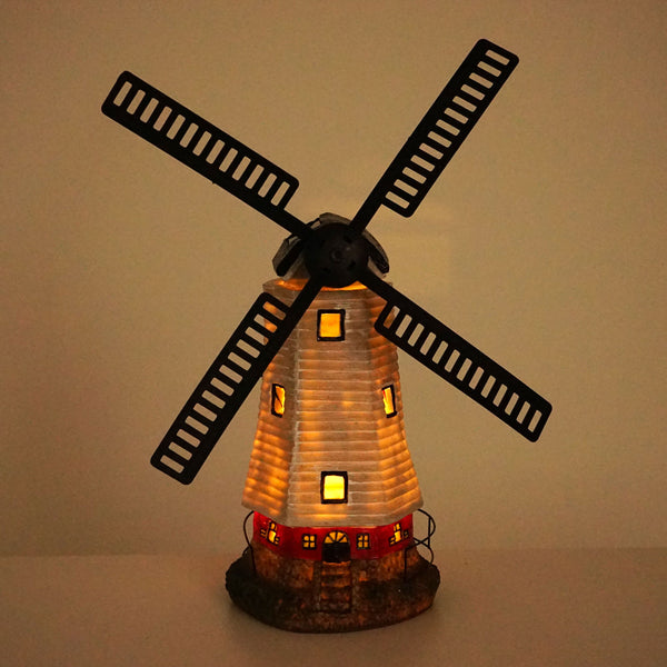 Solar LED Windmühle Gartendeko Figur für Innen & Aussen
