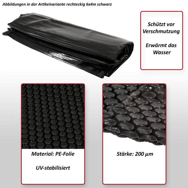 Solar Poolabdeckung 10x5m Blau – Wärmeschutz Abdeckplane 200µm