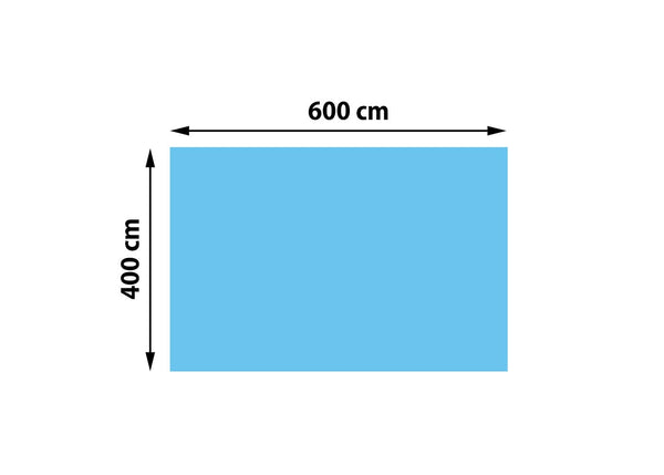 Solar Poolabdeckung 6x4m Blau | 400 µm Wärmeplane Rechteckig