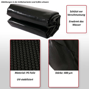 Solar Poolabdeckung 8x4m Blau, 400µm Wärmeschutz Plane