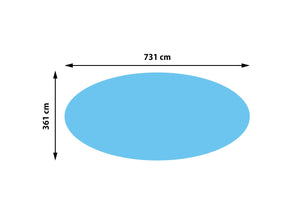 Solar Poolabdeckung oval 7,31x3,65m blau, 400µm Wärmeplane