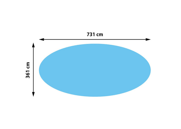 Solar Poolabdeckung oval 7,31x3,65m blau, 400µm Wärmeplane