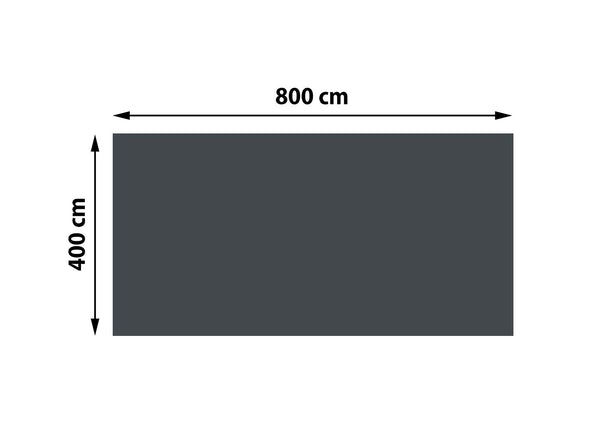 Schwarze Solarplane 8x4m für Pool, 400 µm Wärmeabdeckung