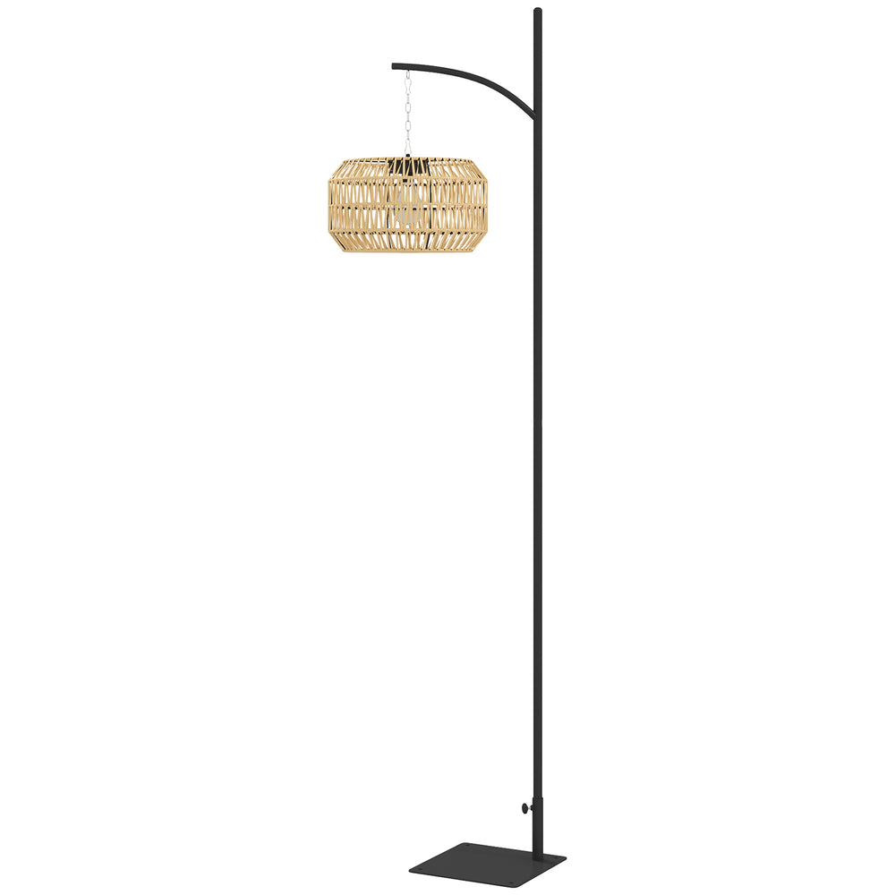 Solar Stehlampe Gartenleuchte Outdoor mit Lichtsensor Rattan Boho