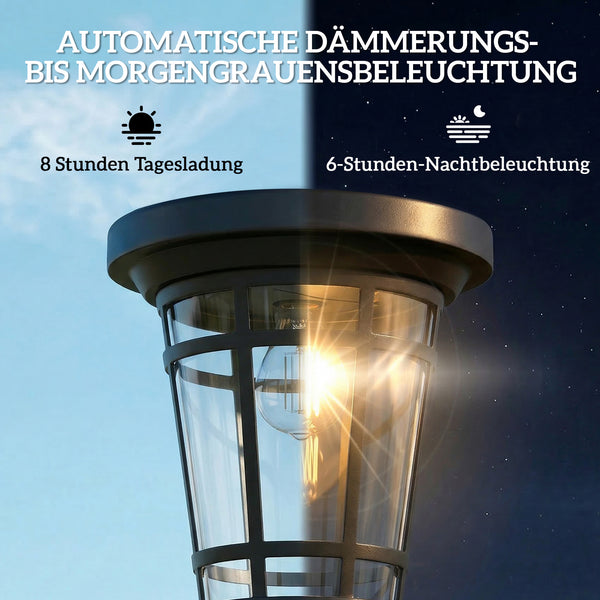 Solar Stehleuchte 2er Set höhenverstellbar mit Lichtsensor IP44