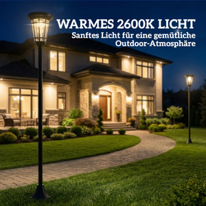 Solar Stehleuchte 2er Set höhenverstellbar mit Lichtsensor IP44