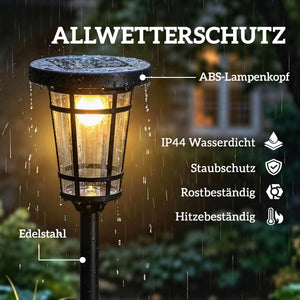 Solar Stehleuchte 2er Set höhenverstellbar mit Lichtsensor IP44