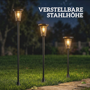 Solar Stehleuchte 2er Set höhenverstellbar mit Lichtsensor IP44