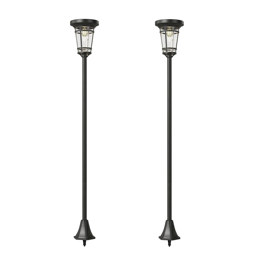 Solar Stehleuchte 2er Set höhenverstellbar mit Lichtsensor IP44