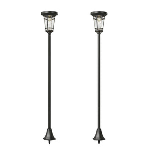 Solar Stehleuchte 2er Set höhenverstellbar mit Lichtsensor IP44