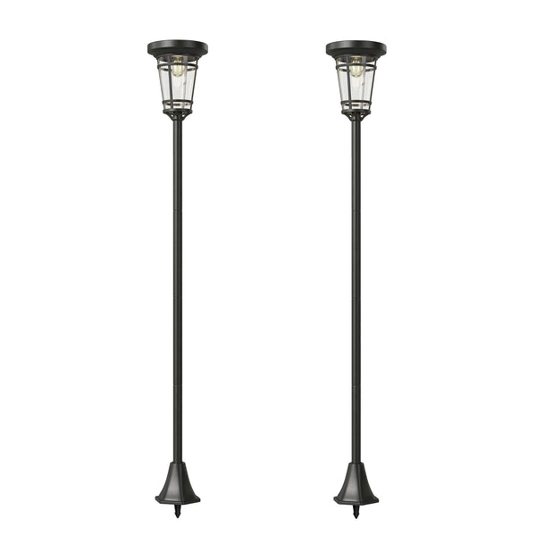 Solar Stehleuchte 2er Set höhenverstellbar mit Lichtsensor IP44
