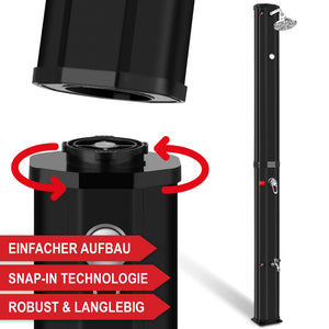 Solardusche Anna 35L Gartendusche mit Thermometer Schwarz
