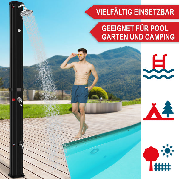 Solardusche Anna 35L Gartendusche mit Thermometer Schwarz