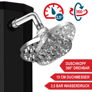 Solardusche Anna 35L Gartendusche mit Thermometer Schwarz