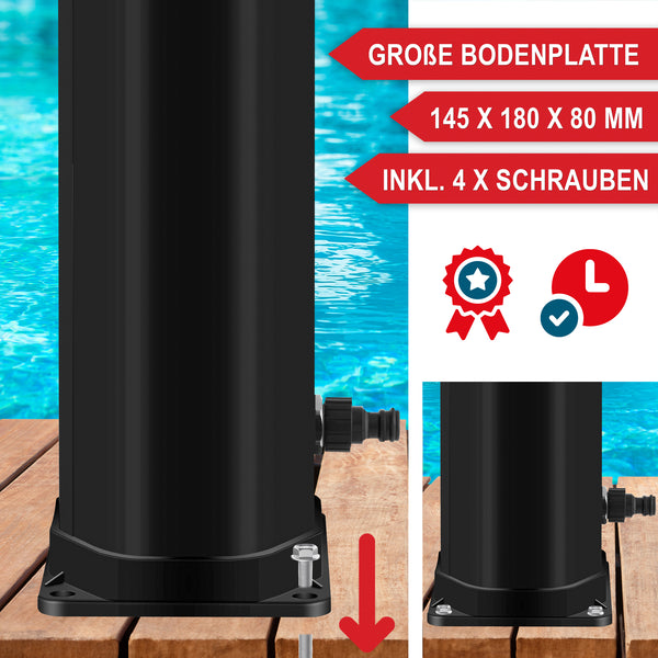 Solardusche Anna 35L Gartendusche mit Thermometer Schwarz