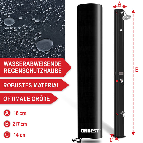 Solardusche Anna 35L Gartendusche mit Thermometer Schwarz