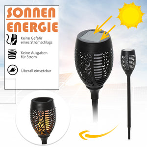 Solarleuchte 4er-Set Ø12x72cm Schwarz