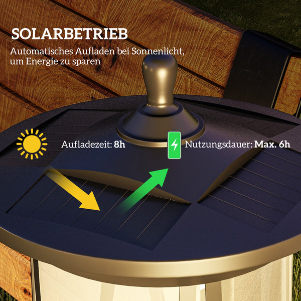 Solarleuchte LED wetterfest mit Automatik für aussen schwarz