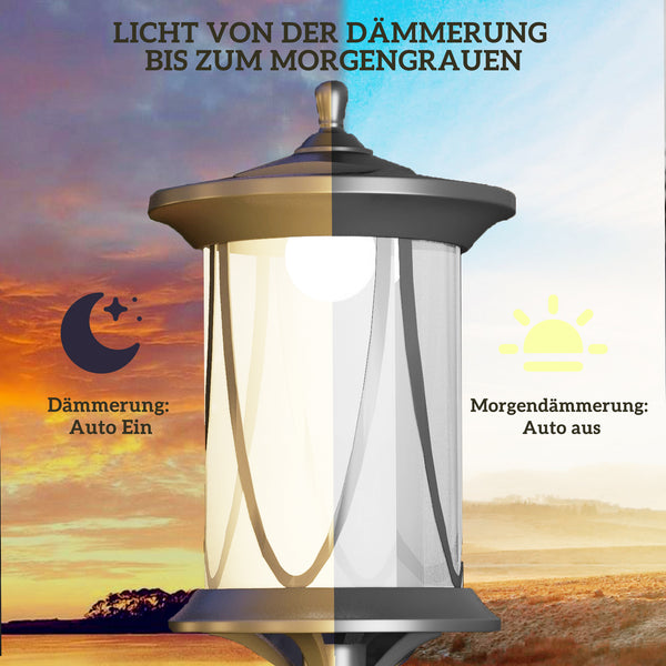 Solarleuchte LED wetterfest mit Automatik für aussen schwarz