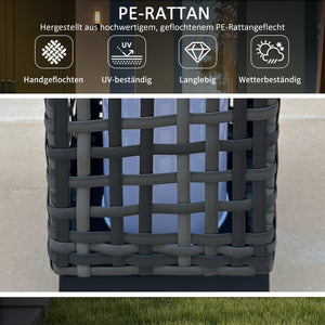Solarleuchte für aussen mit Rattanoptik und Einschaltautomatik